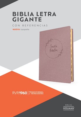 RVR 1960 Biblia letra gigante, rosa perla, símil piel, con índice