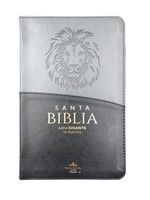 Biblia RVR60 Tamaño manual Letra Gigante con cierre/índice gris/negro LEÓN