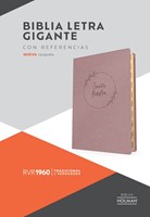 RVR 1960 Biblia letra gigante, rosa perla, símil piel, con índice