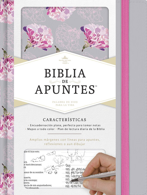 Biblia de Apuntes Gris Flores