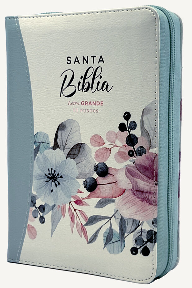 Biblia RVR60/045cz cp/LG/PJR/Colección Primaveral Azul Claro Con Cierre
